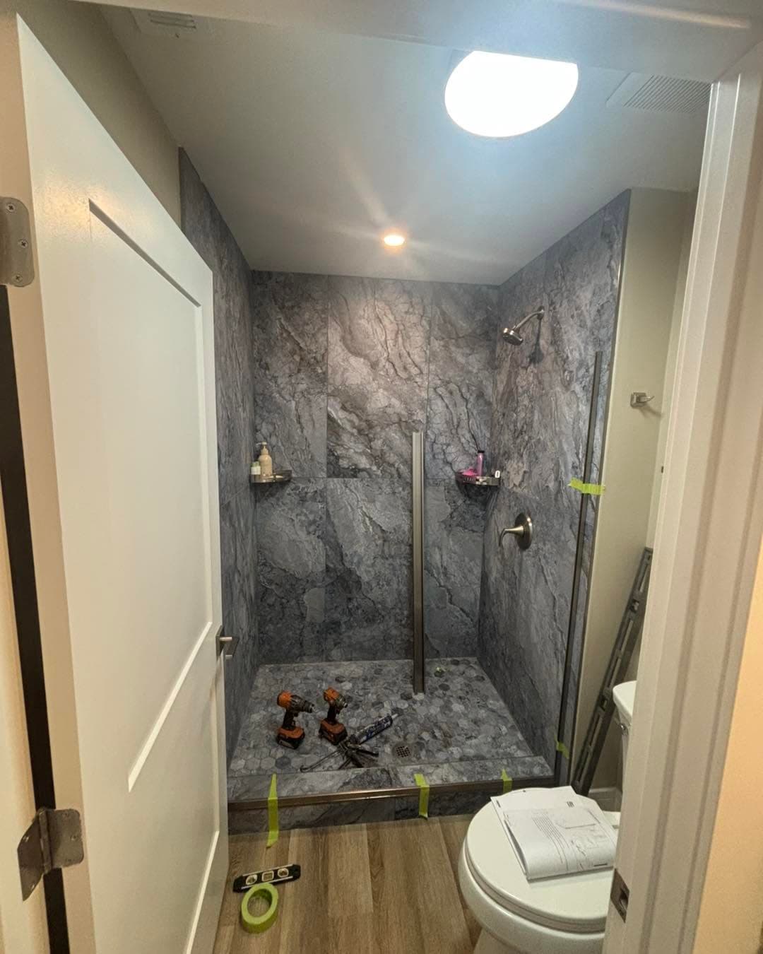 Bathroom Shower Grab Bar Install